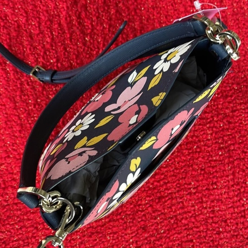 Kate Spade Darcy Small Bucket Bag Road Trip Floral Blue Multi - Picture 3 of 16